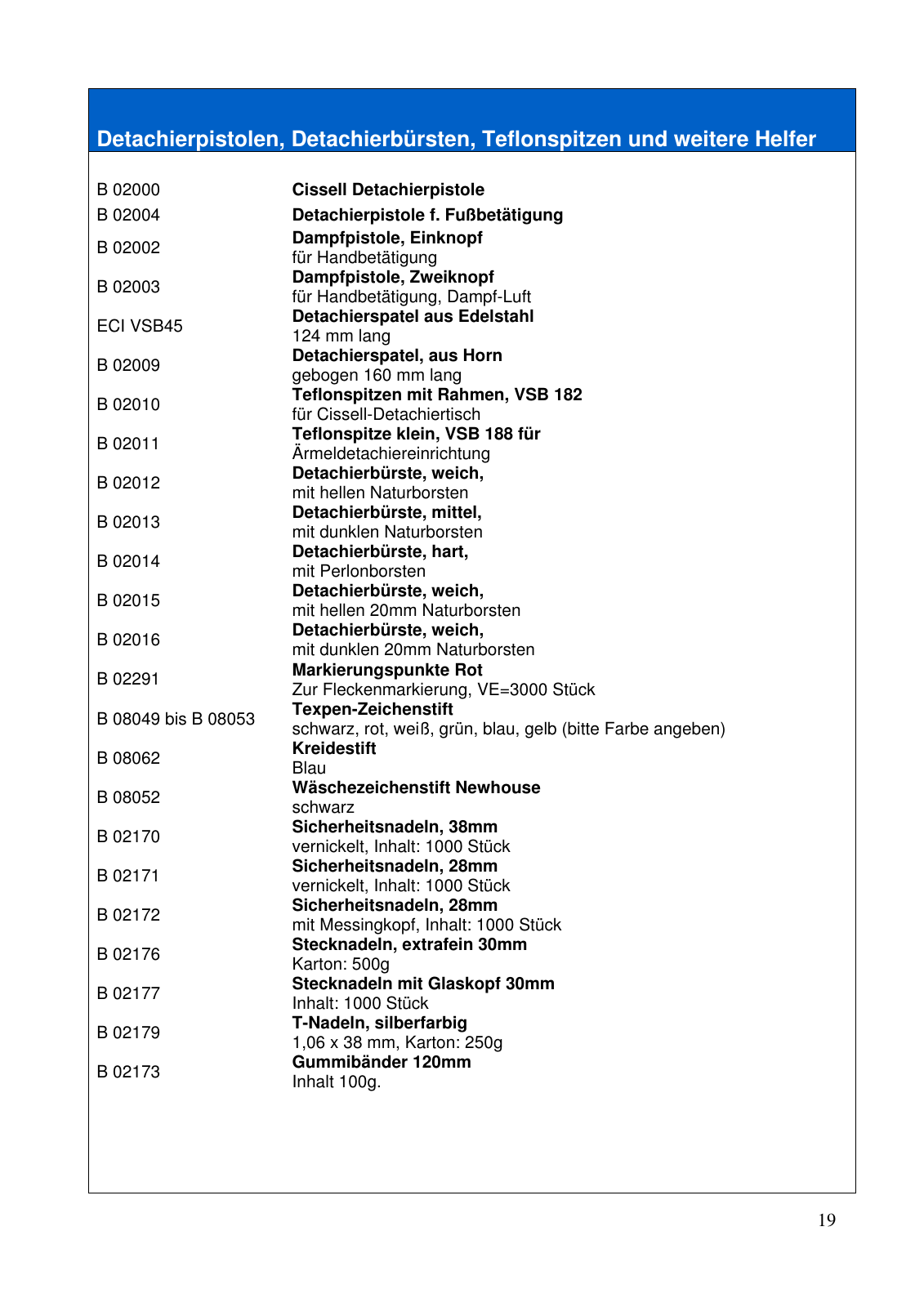 Vorschau Betriebsmittelkatalog Seite 19