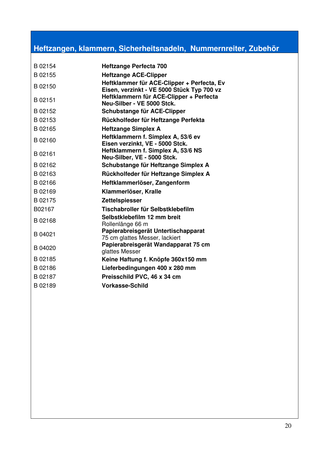 Vorschau Betriebsmittelkatalog Seite 20