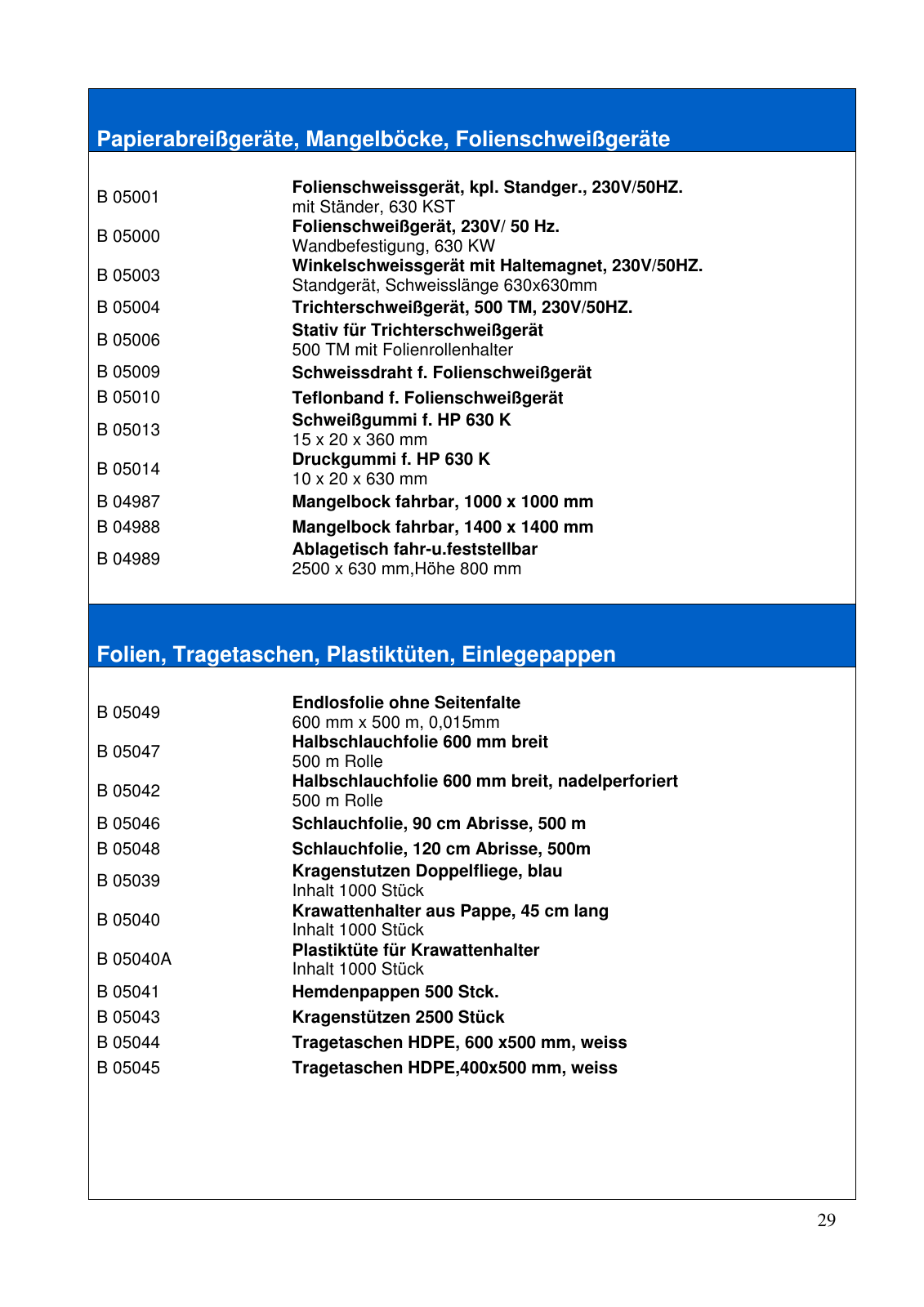 Vorschau Betriebsmittelkatalog Seite 29
